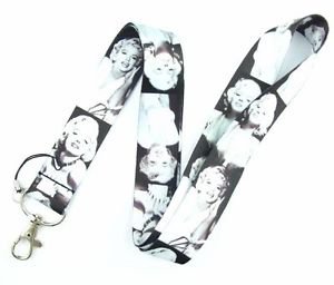 18" MARILYN MONROE BLACK & WHITE KEYCHAIN ID BADGE HOLDER LANYARD