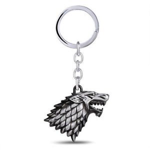 1PC New Game of Thrones Keychains Keyring Stark Metal Pendant Keychains
