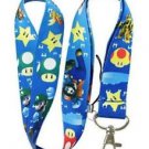 Luigi Super Mario Brothers Lanyard Badge Holder Keychain Nintendo NWOT Blue USA