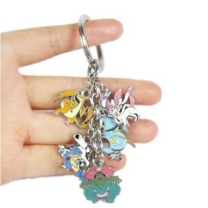 Mega Xy Evolutionary Models Pokemon Doll 5 Color Metal Pendant Keychain Key Ring