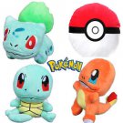 4 Pcs Set Pokemon Pokeball Bulbasaur Squirtle Charmander Plush Toy Stuffed Doll
