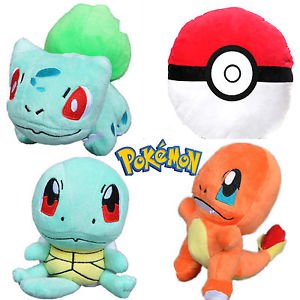 4 Pcs Set Pokemon Pokeball Bulbasaur Squirtle Charmander Plush Toy Stuffed Doll