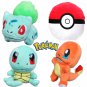 4 Pcs Set Pokemon Pokeball Bulbasaur Squirtle Charmander Plush Toy Stuffed Doll