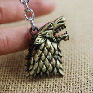 Game of Thrones House Stark Wolf Head Bronze Keyring KeyChain Key Chain pendant