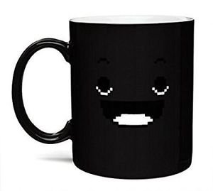 8-bit Rise & Shine Heat Change Mug By ThinkGeek Color Changing Smile Mug Limited