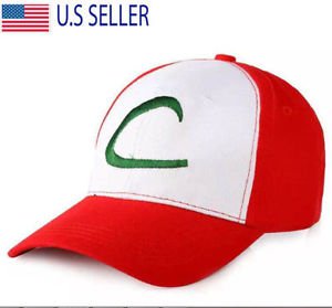 Pokemon Trainer Hat Cosplay Ash Ketchum Costume Baseball Cap Anime Pokedex