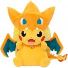 New Pokemon Pikachu With Charizard hat Plush Soft Toy Stuffed Animal Doll 9''