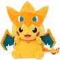 New Pokemon Pikachu With Charizard hat Plush Soft Toy Stuffed Animal Doll 9''
