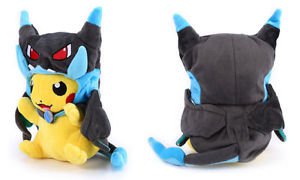 USA Pokemon Pikachu With X Charizard Hat Plush Soft Toy Stuffed Animal Doll 9''