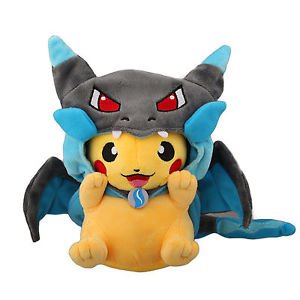 Hot Pokemon Pikachu X Charizard Hat Pikachu Plush Toy Doll 9'-USA Seller