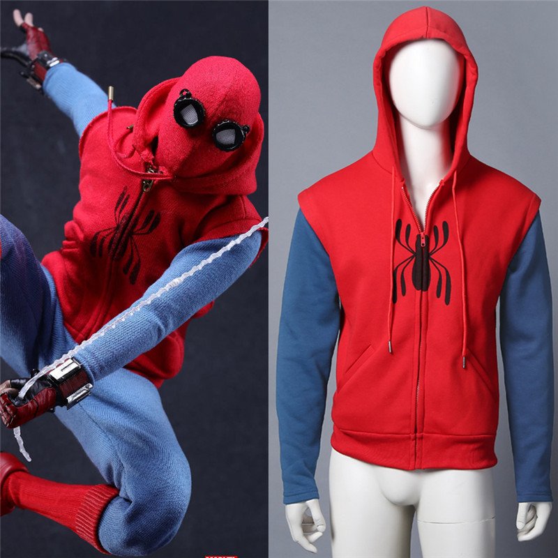 Spider Man Homecoming Men's Pullover Hooded Sweatshirt For Halloween
