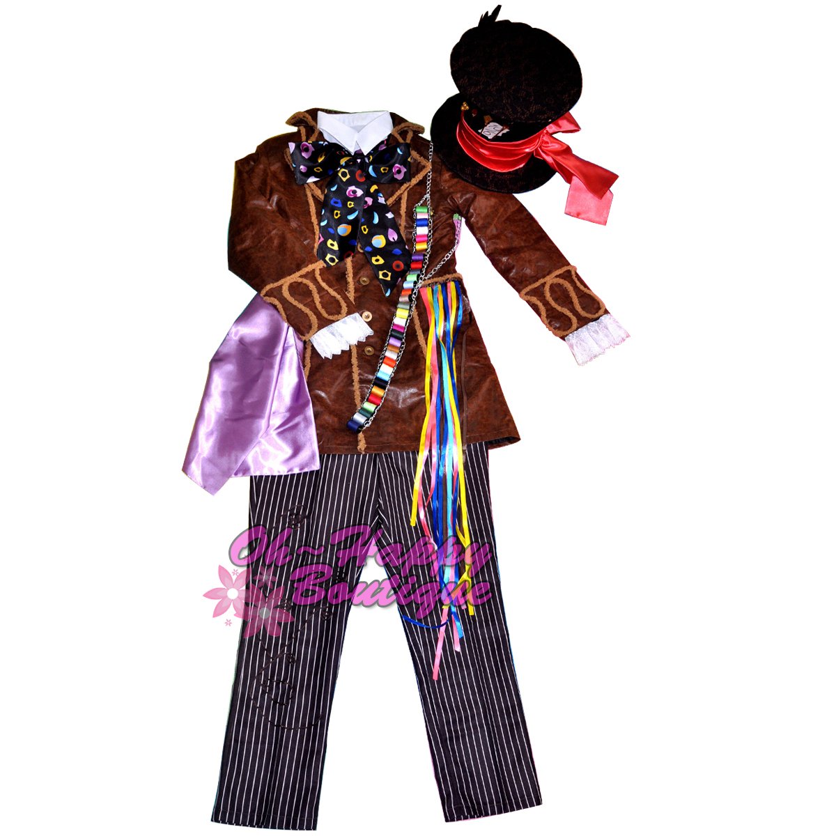 Alice In Wonderland Mad Hatter Cosplay Costume Adult Johnny Depp Costumes Men With Hat 1766