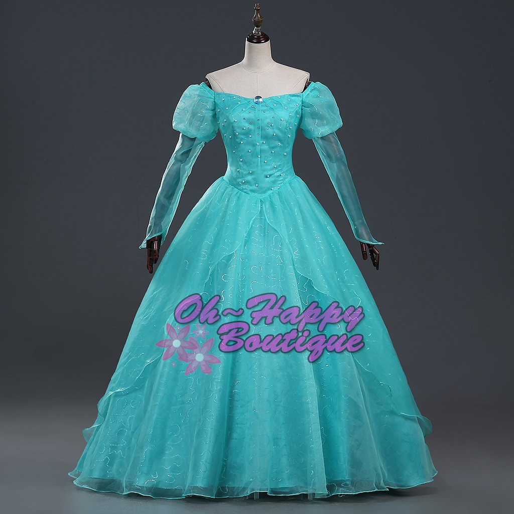 The Little Mermaid Princess Ariel dress blue Adult girl Fancy ball gown ...