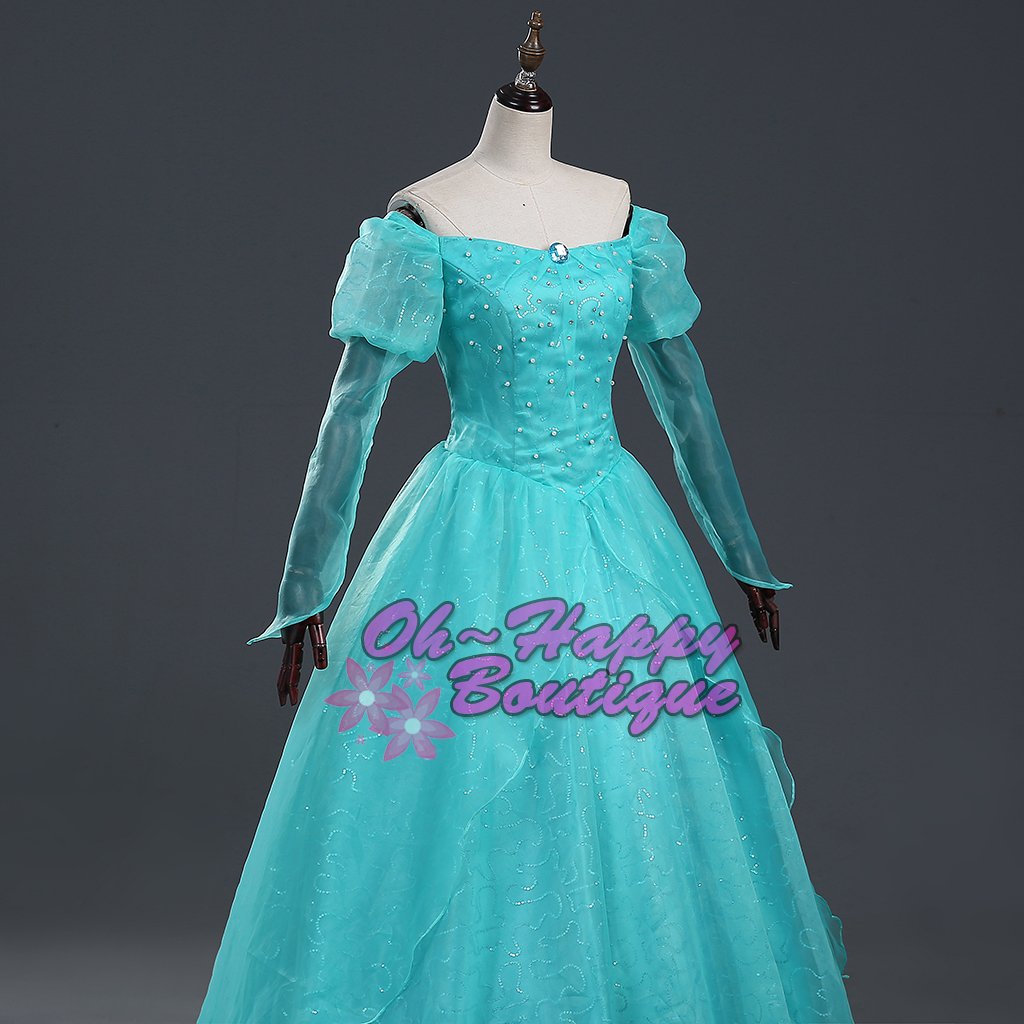 The Little Mermaid Princess Ariel dress blue Adult girl Fancy ball gown ...