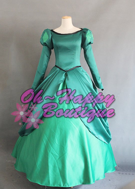 The Little Mermaid Princess Ariel dress green cosplay costume