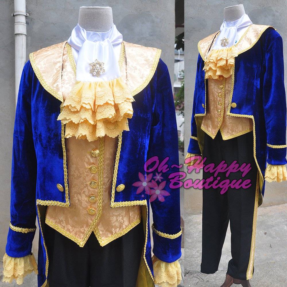 Movie Beauty and the Beast Prince Tuxedo Cosplay Costume For Adult Men