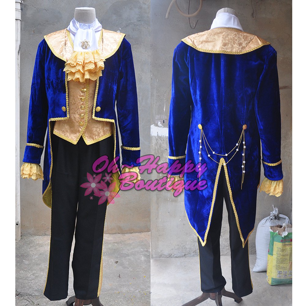 Movie Beauty and the Beast Prince Tuxedo Cosplay Costume For Adult Men