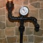 Industrial Pipe Robot Lamp steampunk style with Temperature gauge