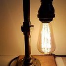 Retro Industrial Pipe Desk Lamp steampunk style with vintage edison bulb