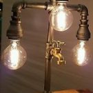 Handcrafted Industrial Pipe Three Tier steampunk style lamp with spigot