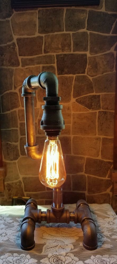 Retro Industrial Vintage  Steampunk style Lamp with edison bulb