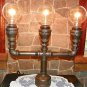 Handcrafted Industrial Pipe Goblet Lamp with nostolgic edison bulbs in Hazelnut