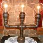 Handcrafted Industrial Pipe Goblet Lamp with nostolgic edison bulbs in Hazelnut