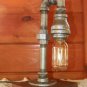 Handcrafted Industrial Pipe Lamp steampunk style in silver with edison bulb