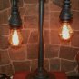 Handcrafted Vintage style Industrial Iron Pipe 2 tier Table lamp