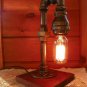 Handcrafted Industrial Pipe Lamp steampunk style in chestnut with edison bulb