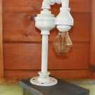 Retro Industrial Vintage Steampunk White Waterspout style Lamp with  edison bulb