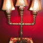 Handcrafted Industrial Pipe Goblet Lamp with nostolgic Lamp Shades in Hazelnut