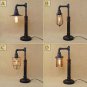 Handcrafted Industrial Pipe Goblet Lamp with nostolgic Lamp Shades in Hazelnut