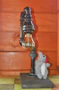 Handcrafted Industrial  Steam Black punk style Lamp with Nostalgic edison bulb