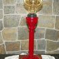 Handcrafted retro Industrial  Pipe Lamp steampunk style - Tiny edison RED w bulb
