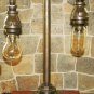 Vintage style Industrial Iron Pipe 2 tier Table lamp/ Nostalgic Bulb -Hazelnut