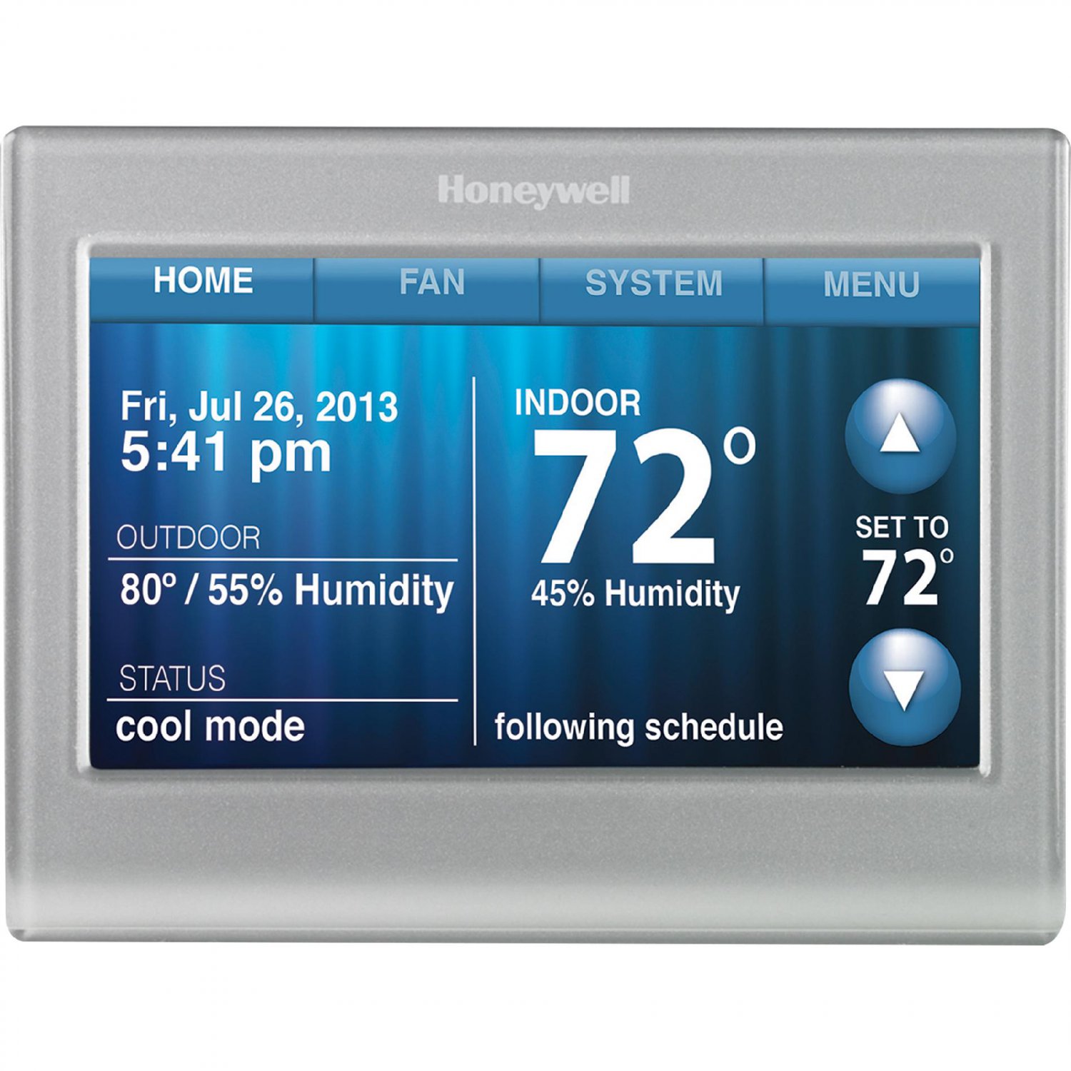 Honeywell Smart Thermostat Wi Fi Touchscreen Works With Amazon Alexa Silver 7068