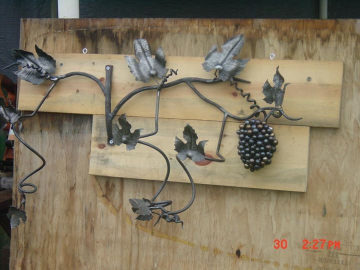 Hand Forged Grape Wine Rack