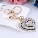 Gold Plated key chain Crystal Heart keychains