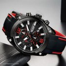 Stainless Steel Men's Watch Leather Strap