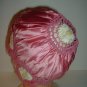 Vintage Rose Satin and Crocheted Daisy Ladys Night Cap