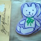 NIP 2 Gift Tags Baby Bear Purple with Green Bow New Baby or Baby Shower