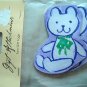 NIP 2 Gift Tags Baby Bear Purple with Green Bow New Baby or Baby Shower