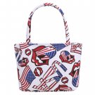 Canvas Single Shoulder Casual Print Zipper Up Tote Bag 5