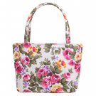 Canvas Single Shoulder Casual Print Zipper Up Tote Bag 7