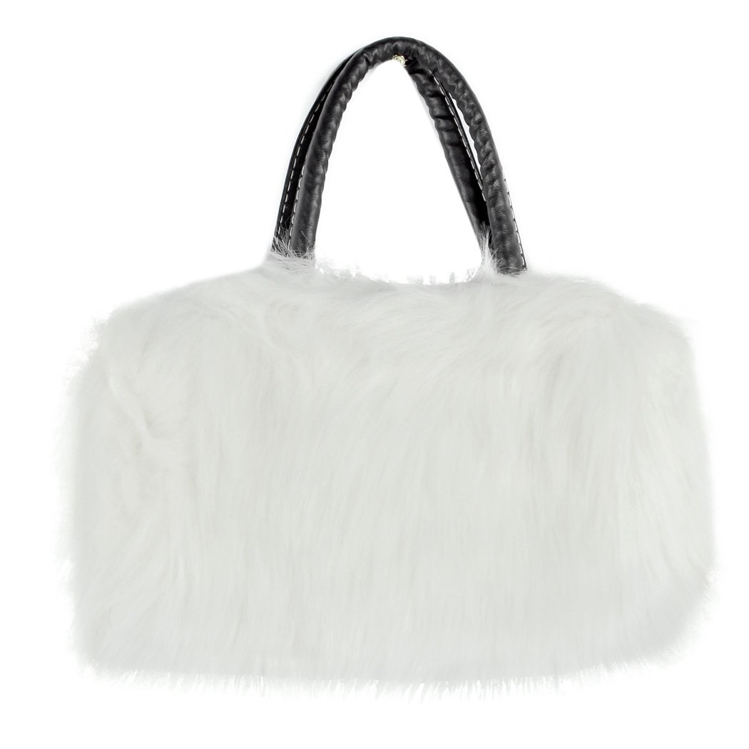 Winter Mini Lovely Fur Leather Handbag - White