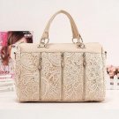 Women's Handbag Oblique Carry Casual Big Bag Retro Lace Bags - Apricot