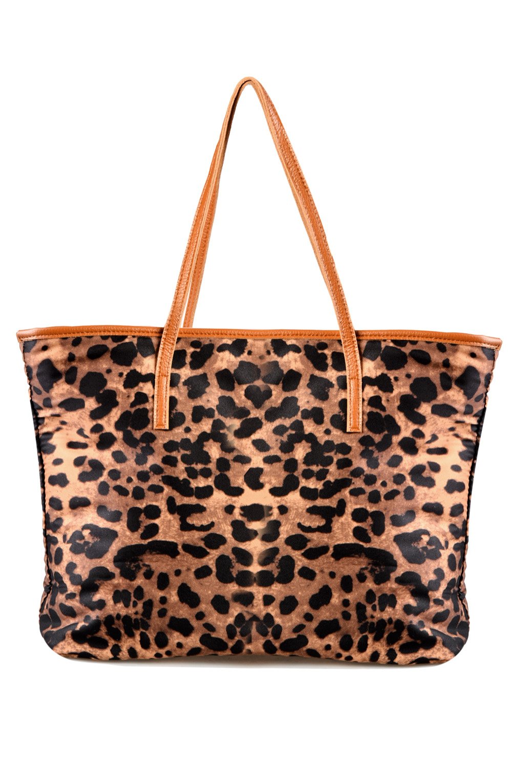 Leopard Grain Print Synthetic Leather Women Handbag Tote Bag