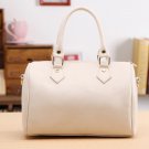 Synthetic Leather Zipper Up Shoulder Bags - White