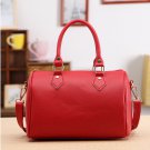 Synthetic Leather Zipper Up Shoulder Bags - Red